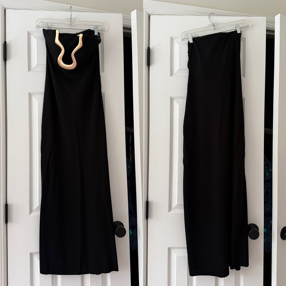 Cult Gaia Abril Strapless Gown Black Gold Hardware - Picture 3 of 12